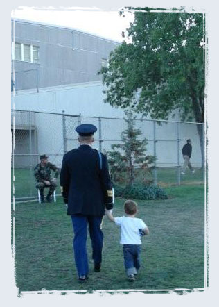 Photo of soldier with son