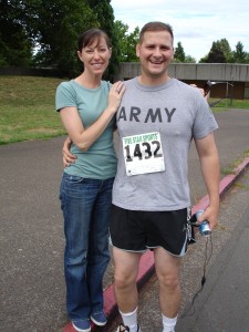 Paul competing in a race